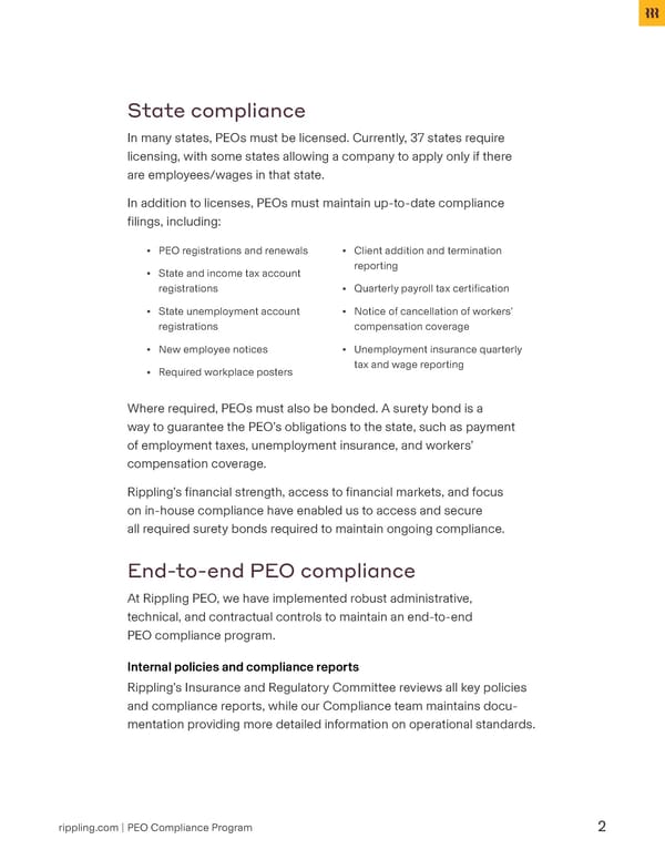 PEO Compliance Program - Page 2