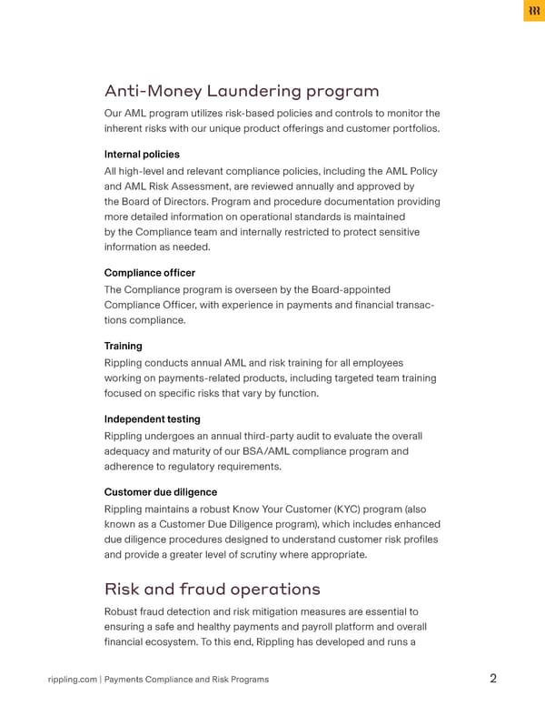 [Template] Payments Compliance Risk Programs - Page 2